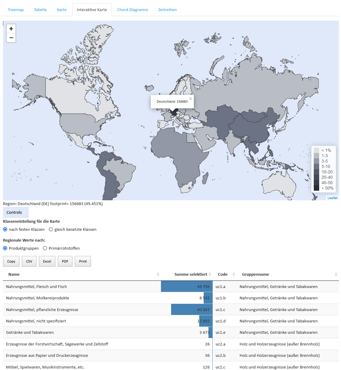 Visualisation interactive map